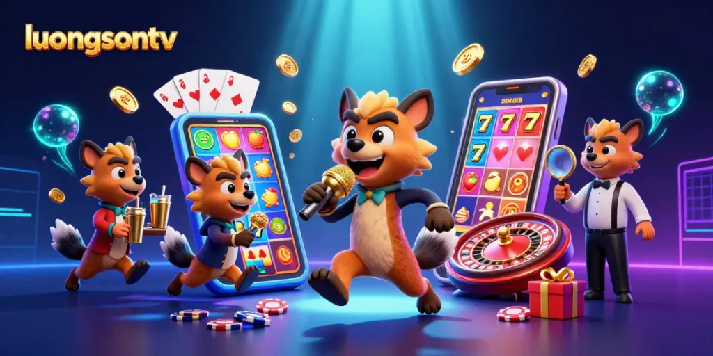 Experience vibrant action at luongsontv with hyenas in a comedy casino scene mixing drinks and sharing laughs.
