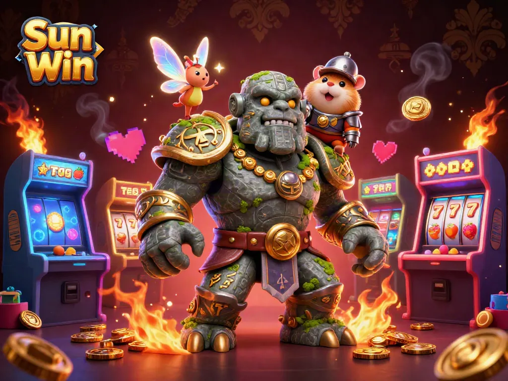 Engage with Sun Win's thrilling casino experience featuring vibrant slot game action and enchanting characters.