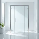 Showcasing elegant shower doors in a modern bathroom with minimalist design elements.