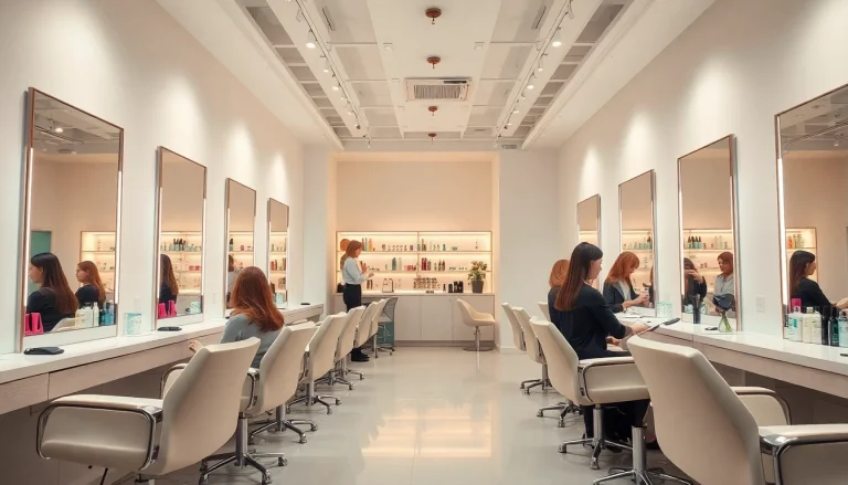 Professional hair salons featuring modern design, inviting atmosphere, and expert stylists.