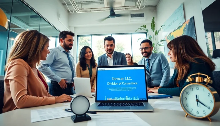 Register Florida LLC process in a vibrant, professional workspace.