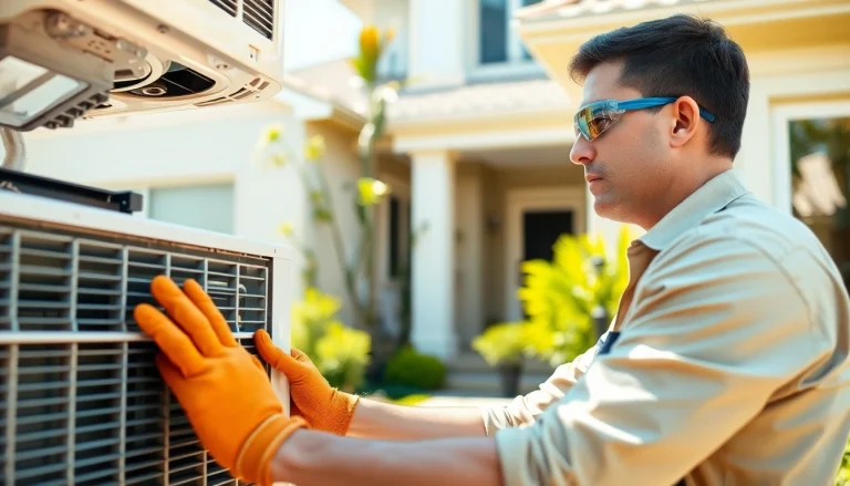 Expert AC Repair Tampa technician skillfully working on an air conditioning unit.