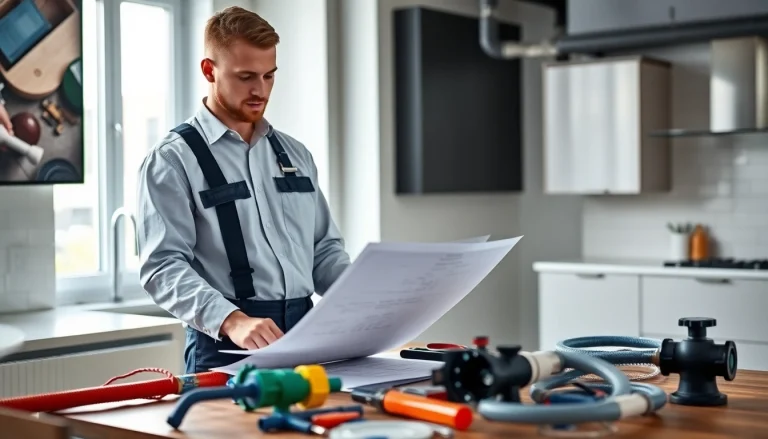 Technician evaluating plumbing for whole house repiping services Tampa.