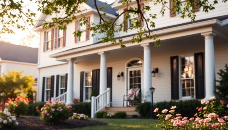 Beautiful colonial home addition enhances garden setting with inviting charm.