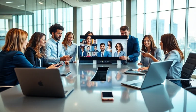 Business phone providers enhancing communication in a modern office setting.