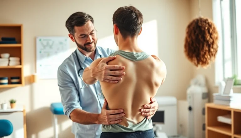 Explore lower back pain causes while a therapist assists a patient with a stretching exercise.