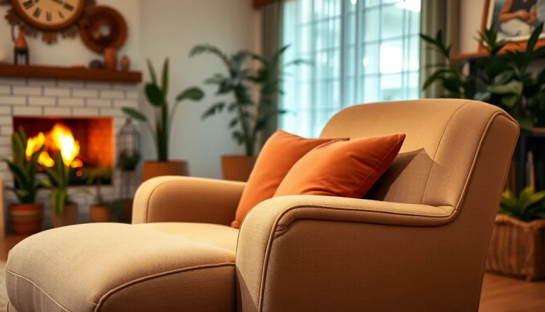 Relaxing sleep chair recliner with plush cushions in a cozy living room setting.