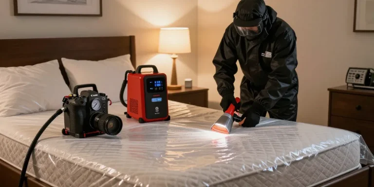 Effective bed bug heat treatment in a Milwaukee bedroom showcasing expert extermination techniques.