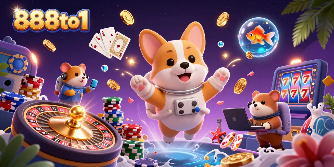 Engage with thrilling adventures at 888to1 casino, where astronauts and tokens collide in a vibrant 3D illustration!