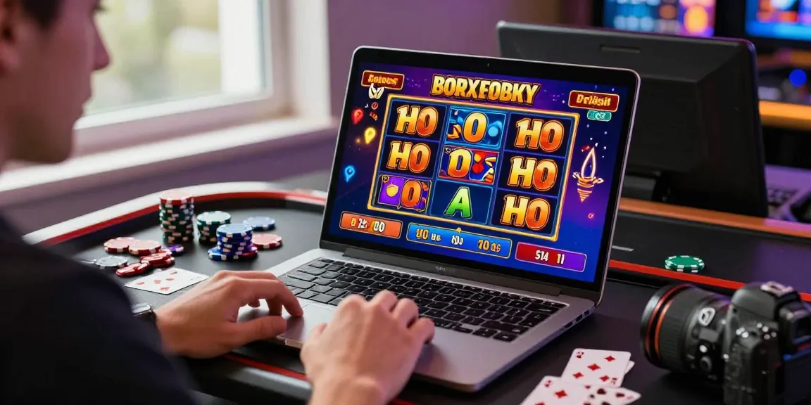Engaging gameplay with bonus buy slots on display at an online casino gaming setup.