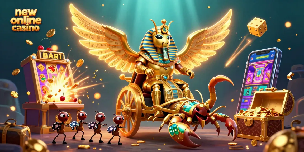 Experience the thrill of a new online casino with vibrant slot machine action and gold-filled adventures.