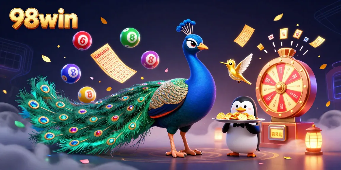 Experience the excitement of 98win with dynamic gambling elements and colorful characters.