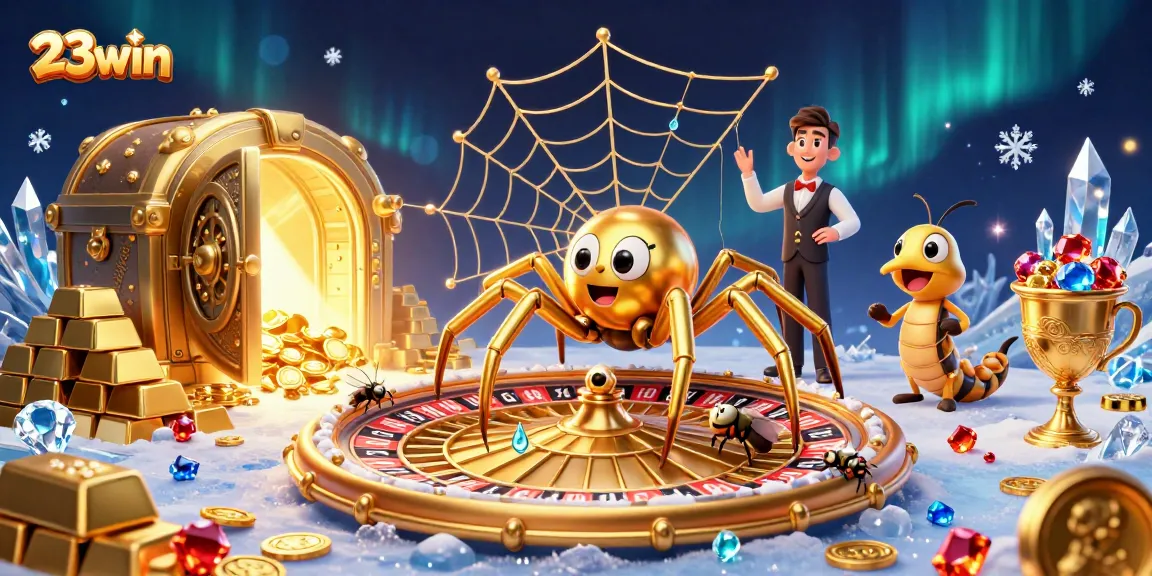 Experience thrilling wins with 23win as the golden spider spins captivating roulette winnings.