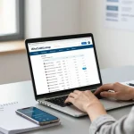 Discover whose telephone number is this UK free with a professional reverse lookup tool in a modern office.